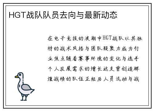 HGT战队队员去向与最新动态